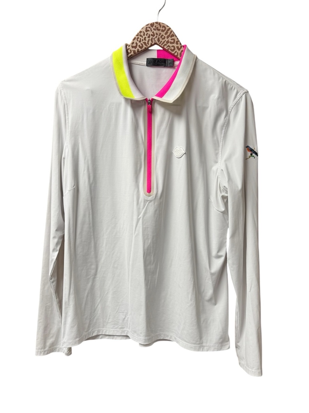 G/FORE Womens Ladies Long Sleeve Top Mother Golfer Golf Polo Shirt White XL